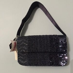 Navy blue beaded bag